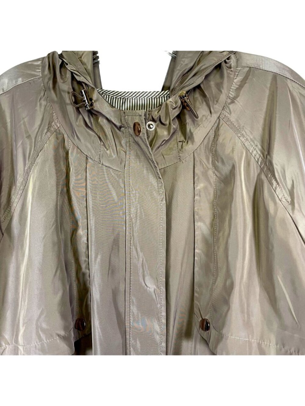 Perch By Blu Pepper Womens Hooded Taupe Lightweight Jacket 3XL Polyester Full Zi - Picture 5 of 7